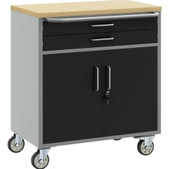 Accessoires De Quincaillerie-vidaXL Banc de travail avec tiroir et gris 75 x 45 x 85 cm Noir