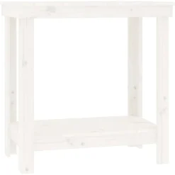 Accessoires De Quincaillerie-vidaXL Banc de travail 80x50x80 cm Bois de pin massif Blanc