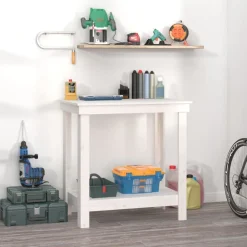 Accessoires De Quincaillerie-vidaXL Banc de travail 80x50x80 cm Bois de pin massif Blanc