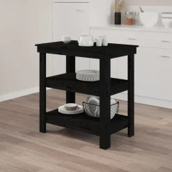 Accessoires De Quincaillerie-vidaXL Banc de travail 78,5x50x80 cm Bois de pin massif Noir