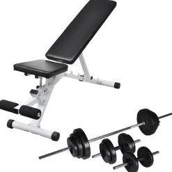 Entraînement & Fitness-vidaXL Banc d'entraînement avec jeu d'haltères 30,5 kg