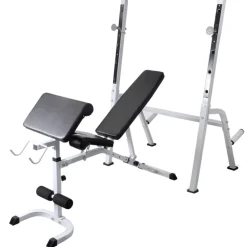 vidaXL Banc d'entraînement et support de poids jeu d'haltères 60,5 kg