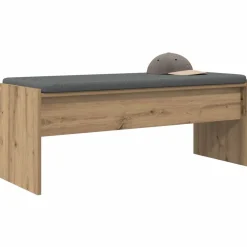 Bancs-vidaXL Banc d'entrée avec coussin Chêne artisanal 103 x 38 x 40 cm ch&ecirc;ne artisanal