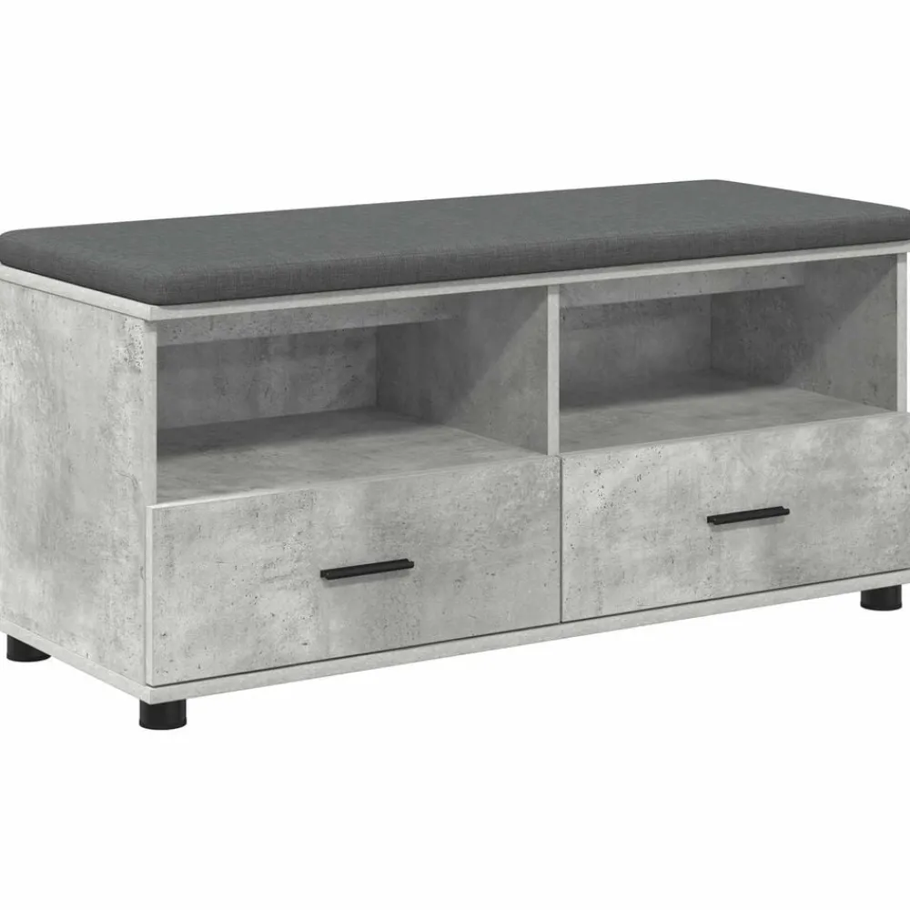 Bancs-vidaXL Banc d'entrée avec coussin 100 x 38 x 46 cm Gris béton
