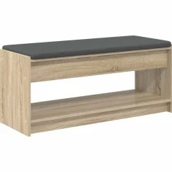 Bancs-vidaXL Banc d'entrée avec coussin Chêne Sonoma 103 x 38 x 45 cm Ch&ecirc;ne sonoma