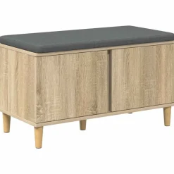 Bancs-vidaXL Banc d'entrée avec coussin Chêne Sonoma 80 x 38 x 46 cm Ch&ecirc;ne sonoma