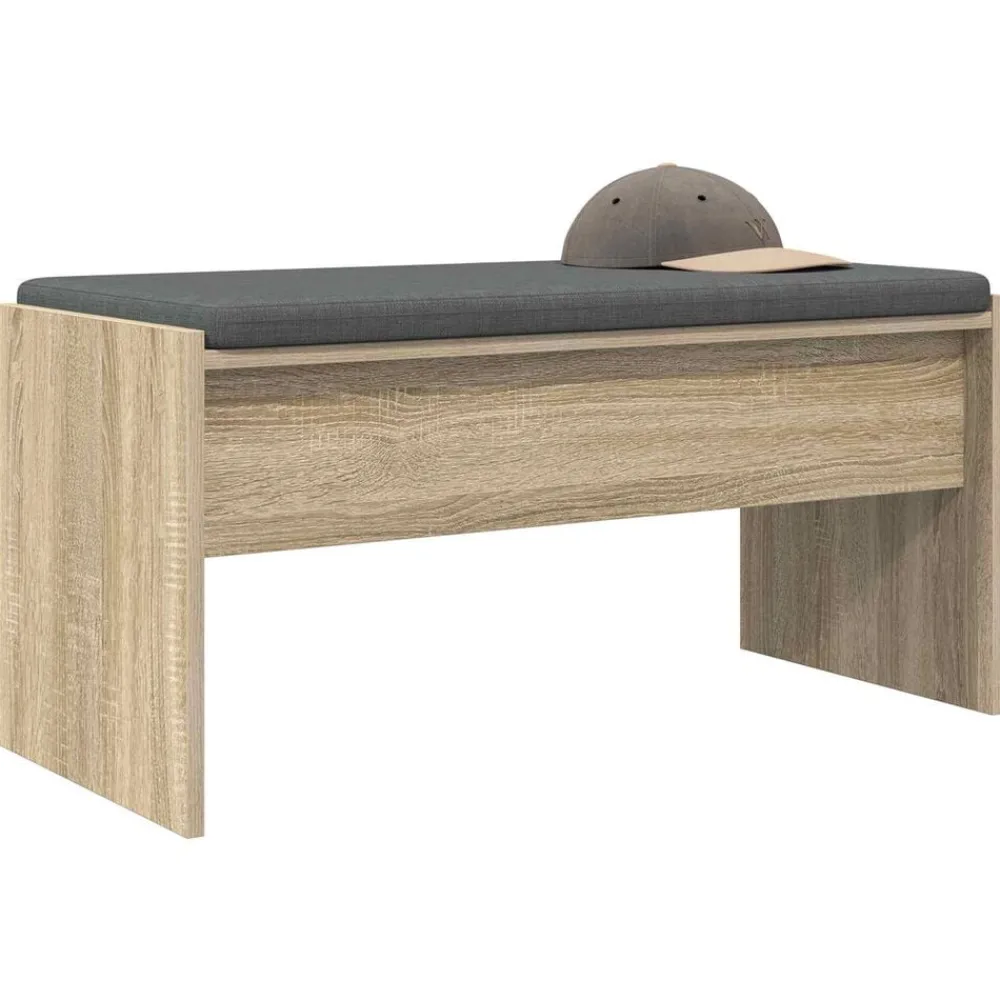 vidaXL Banc d'entrée avec coussin Chêne Sonoma 83 x 38 x 40 cm