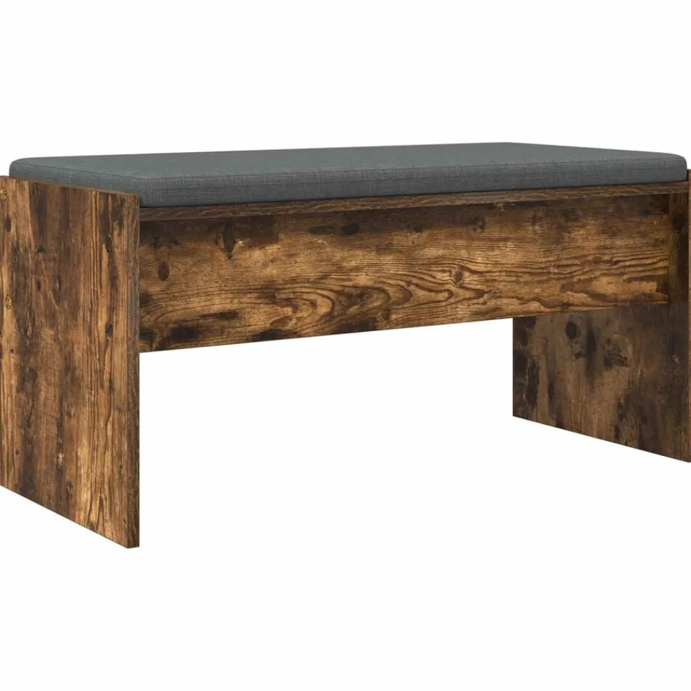 Bancs-vidaXL Banc d'entrée avec coussin Chêne fumé 83 x 38 x 40 cm Chêne fumé