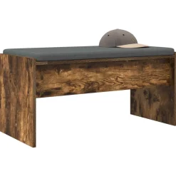 Bancs-vidaXL Banc d'entrée avec coussin Chêne fumé 83 x 38 x 40 cm Chêne fumé