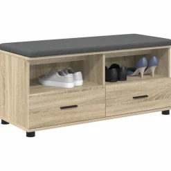 Bancs-vidaXL Banc d'entrée avec coussin Chêne Sonoma 100 x 38 x 46 cm Ch&ecirc;ne sonoma