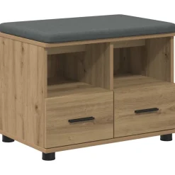 Bancs-vidaXL Banc d'entrée avec coussin Chêne Artisanal 60 x 38 x 46 cm ch&ecirc;ne artisanal