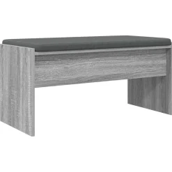 vidaXL Banc d'entrée avec coussin Gris Sonoma 83 x 38 x 40 cm