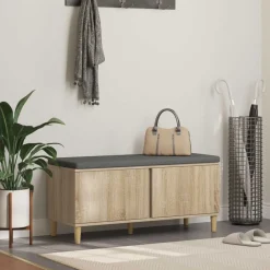 vidaXL Banc d'entrée avec coussin Chêne Sonoma 100 x 38 x 46 cm