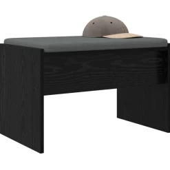 Bancs-vidaXL Banc d'entrée avec coussin Chêne noir 63 x 38 x 40 cm Ch&ecirc;ne noir