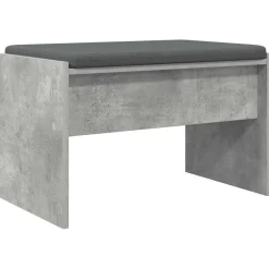 Bancs-vidaXL Banc d'entrée avec coussin 63 x 38 x 40 cm Gris béton
