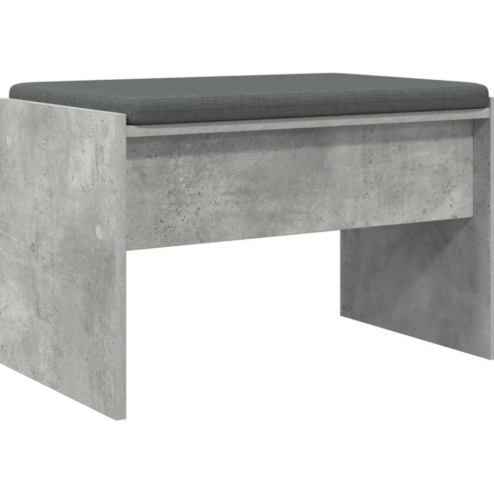Bancs-vidaXL Banc d'entrée avec coussin 63 x 38 x 40 cm Gris béton