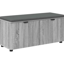vidaXL Banc d'entrée avec coussin Gris Sonoma 100 x 38 x 46 cm