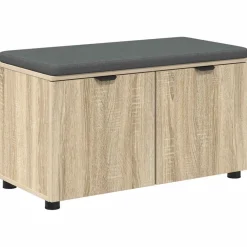 vidaXL Banc d'entrée avec coussin Chêne Sonoma 80 x 38 x 46 cm