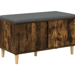 vidaXL Banc d'entrée avec coussin Chêne Fumé 80 x 38 x 46 cm