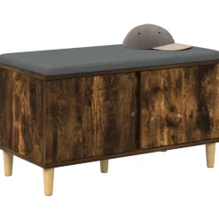 vidaXL Banc d'entrée avec coussin Chêne Fumé 80 x 38 x 46 cm