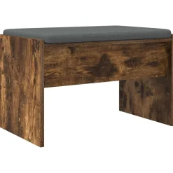 Bancs-vidaXL Banc d'entrée avec coussin Chêne fumé 63 x 38 x 40 cm Ch&ecirc;ne fumé