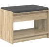 Bancs-vidaXL Banc d'entrée avec coussin Chêne Sonoma 63 x 38 x 45 cm