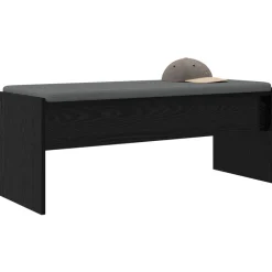 vidaXL Banc d'entrée avec coussin Chêne noir 103 x 38 x 40 cm