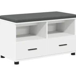 vidaXL Banc d'entrée 80 x 38 x 46 cm Bois Ingénierie et Tissu