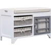 Bancs-vidaXL Banc d'entrée Blanc 70 x 33,5 x 45 cm Bois de Paulownia
