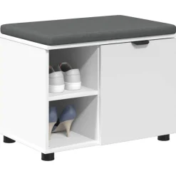 vidaXL Banc d'entrée 60 x 38 x 46 cm Bois Ingénierie et Tissu