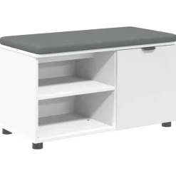 vidaXL Banc d'entrée 80 x 38 x 46 cm Bois Ingénierie et Tissu