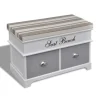 vidaXL Banc d'entrée et de rangement avec coussin gris 2 tiroirs Blanc