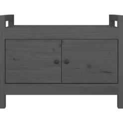 Bancs-vidaXL Banc d'entrée 80x40x60 cm Bois de pin massif Gris