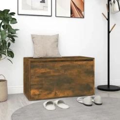 vidaXL Banc d'entrée 80x40x45 cm Chêne fumé Bois d'ingénierie