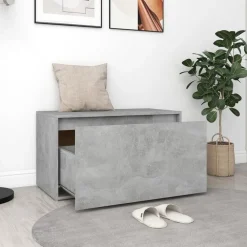 Bancs-vidaXL Banc d'entrée 80x40x45 cm Bois d'ingénierie Gris béton