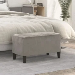 Bancs-vidaXL Banc 70x35x41 cm Velours Gris clair