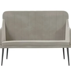 Bancs-vidaXL Banc 110x76x80 cm Velours Gris clair
