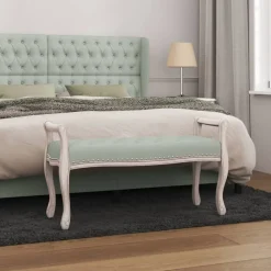 Bancs-vidaXL Banc 110x45x60 cm Velours Gris clair