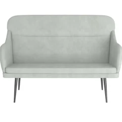 Bancs-vidaXL Banc 110x76x80 cm Velours Gris clair