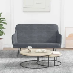 Bancs-vidaXL Banc 110x76x80 cm Velours Gris foncé