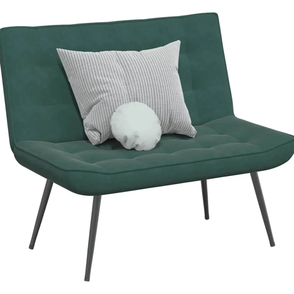 Bancs-vidaXL Banc gris foncé 110x74x84 cm velours Vert foncé