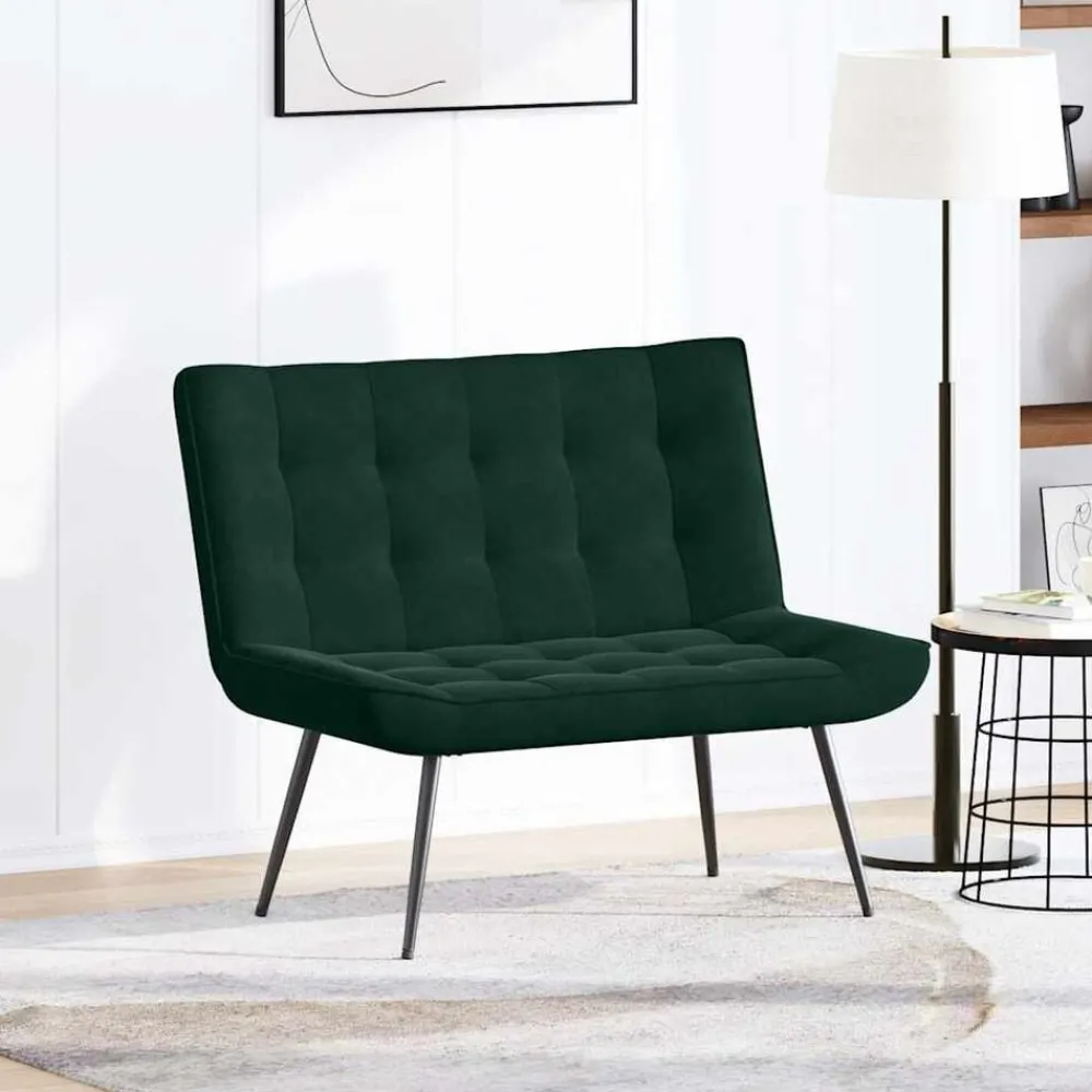 Bancs-vidaXL Banc gris foncé 110x74x84 cm velours Vert foncé