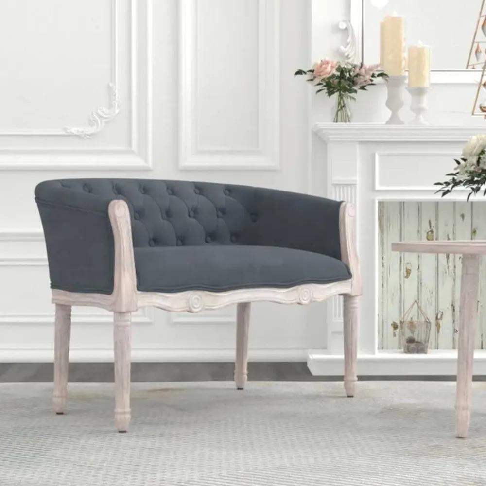 Bancs-vidaXL Banc 98x56x69 cm Velours Gris foncé