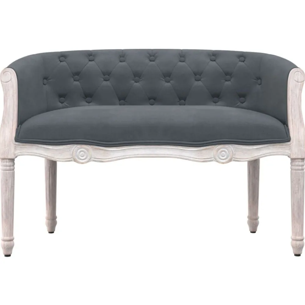Bancs-vidaXL Banc 98x56x69 cm Velours Gris foncé
