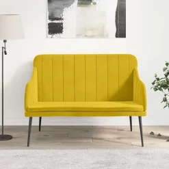Bancs-vidaXL Banc 110x76x80 cm Velours Jaune