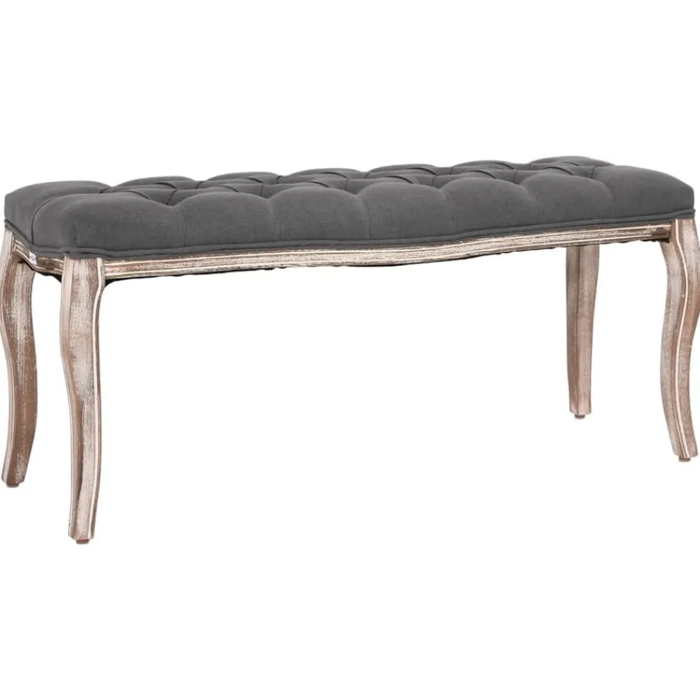 vidaXL Banc Lin Bois solide 110x38x48 cm