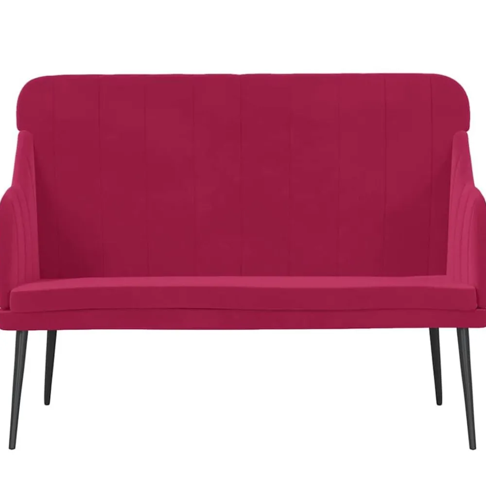 Bancs-vidaXL Banc 110x76x80 cm Velours Rouge bordeaux
