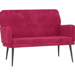 Bancs-vidaXL Banc 108x79x79 cm Velours Rouge bordeaux