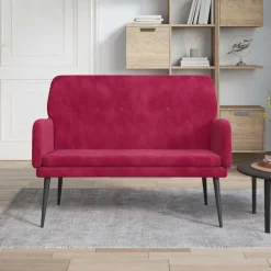 Bancs-vidaXL Banc 108x79x79 cm Velours Rouge bordeaux