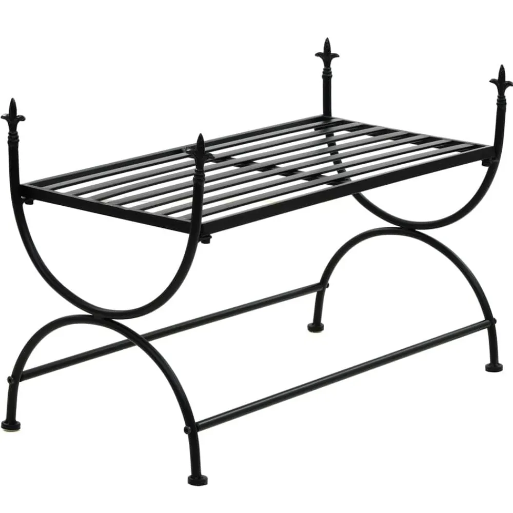 vidaXL Banc Style vintage Métal 83 x 42 x 55 cm Noir
